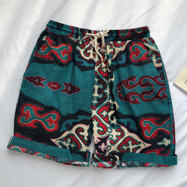 Fashion retro cotton twist shorts beach pants