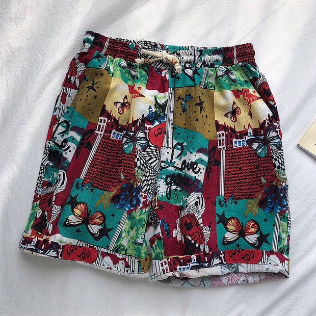 Fashion retro cotton twist shorts beach pants