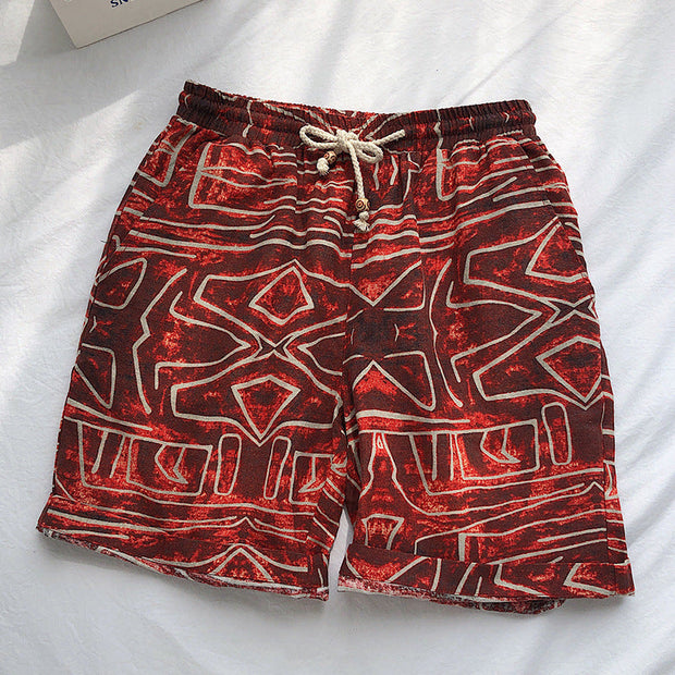 Fashion retro cotton twist shorts beach pants
