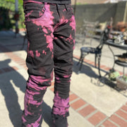 Tie-dye men's personality street style printed denim trousers
