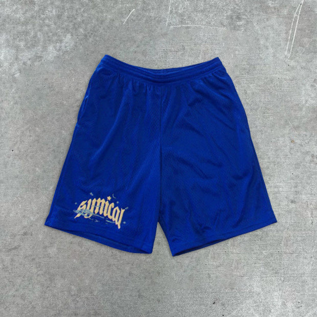 letter graphic print shorts