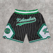 Statement preppy striped track shorts
