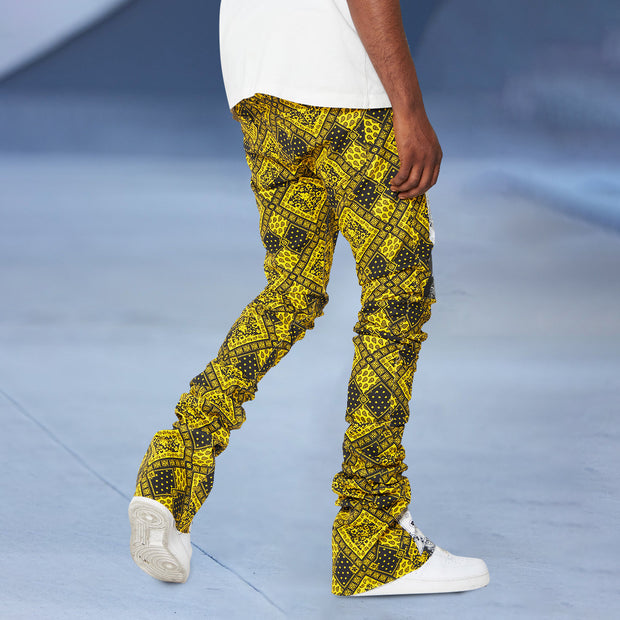 Fashion cashew flower personality street style trousers