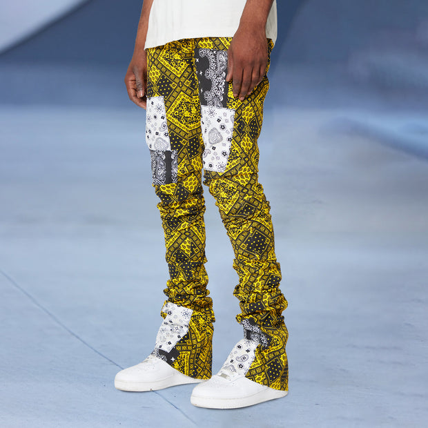 Fashion cashew flower personality street style trousers