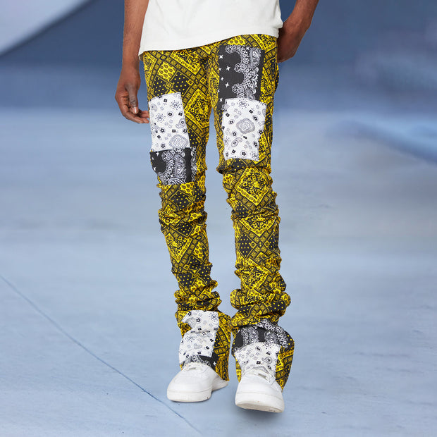Fashion cashew flower personality street style trousers