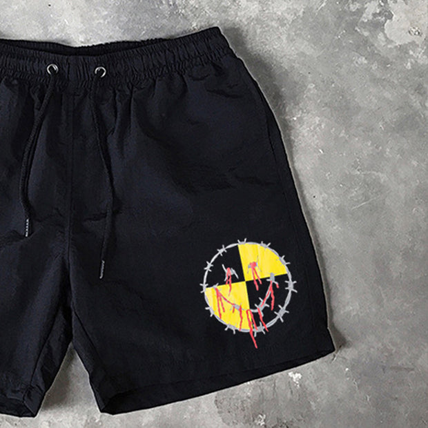 Smiley Print 5 Inseam Shorts