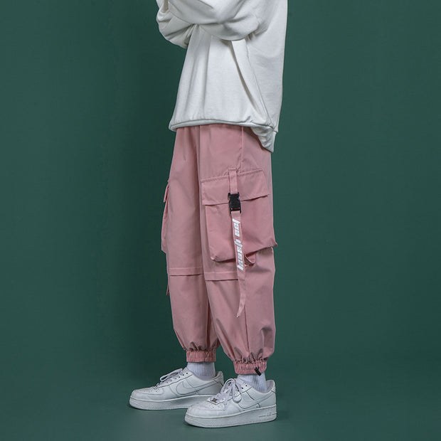 Workwear and straight leg wide Hong Kong style casual pants