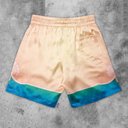 Gradient color artistic contrast casual shorts