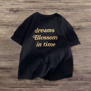 Casual street style T-shirt with gold letter print