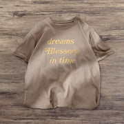 Casual street style T-shirt with gold letter print