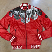 Personalized Skull Print Long Sleeve Zip Jacket