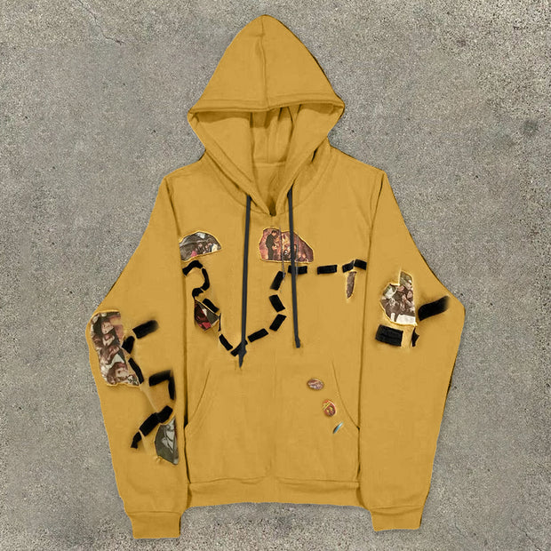Men's long sleeve street style loose hoodie