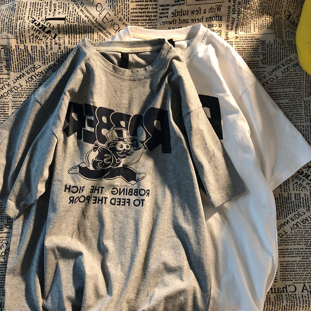 Japanese retro ins fashion street loose T-shirt