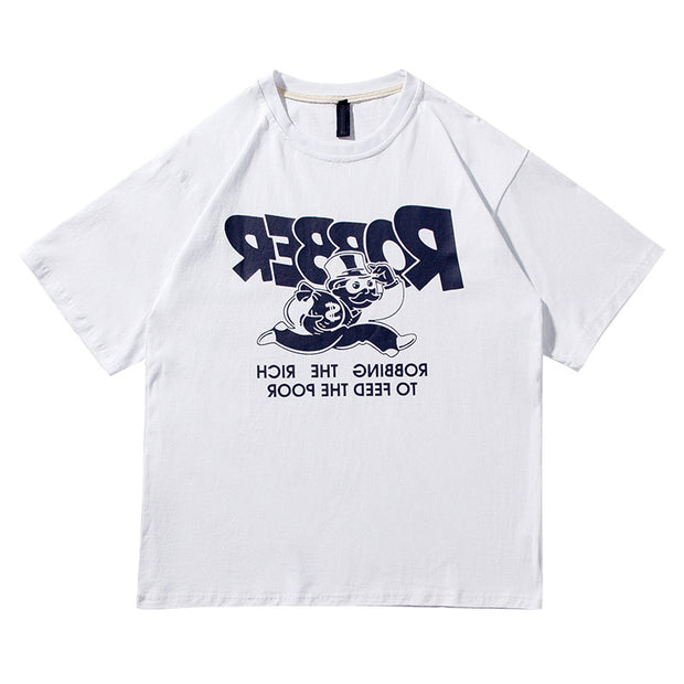 Japanese retro ins fashion street loose T-shirt