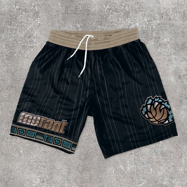 Stylish Street Style Striped Print Track Shorts