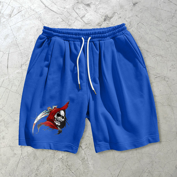 Retro funny print casual sports shorts