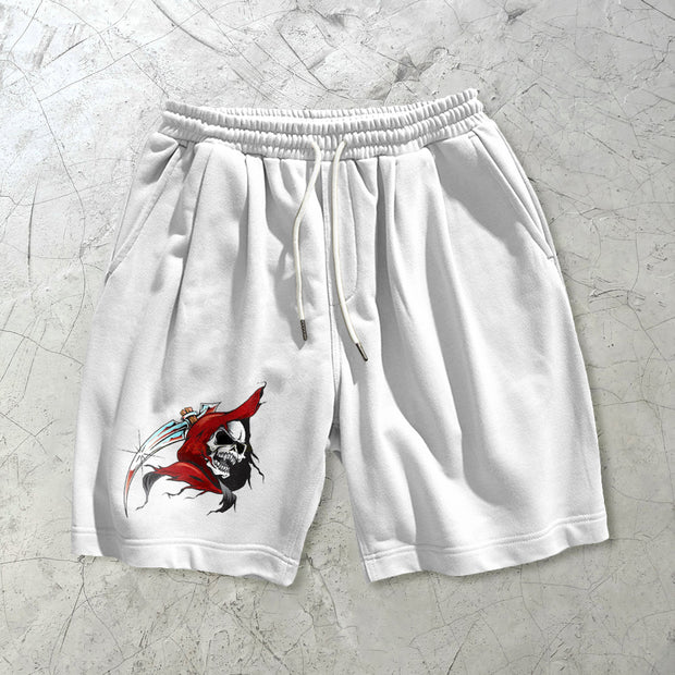 Retro funny print casual sports shorts