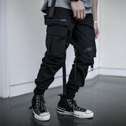 Paratrooper pants with streamers and multi-pockets