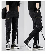 Paratrooper pants with streamers and multi-pockets