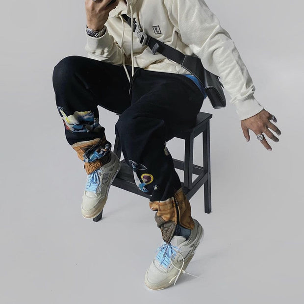 Casual personality printed trend trousers