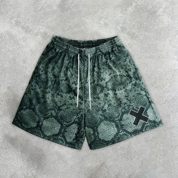 Statement Street X-Print Mesh Shorts