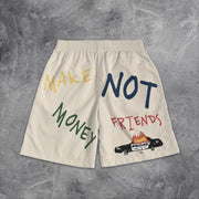Street Letter Print Sports Shorts