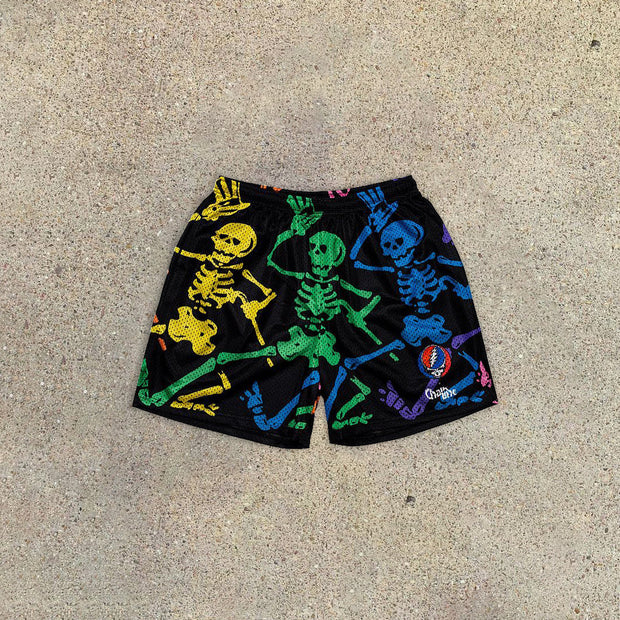 Casual dancing skeleton sports home beach shorts