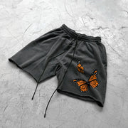 Fashion Retro Grey Street Butterfly Shorts