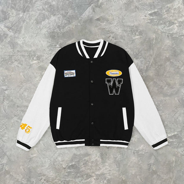 Personalized street fashion baseball uniform retro jacket jacket