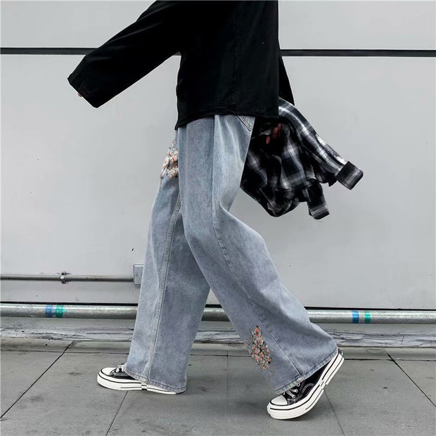Butterfly street style loose casual jeans