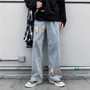 Butterfly street style loose casual jeans
