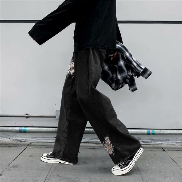 Butterfly street style loose casual jeans