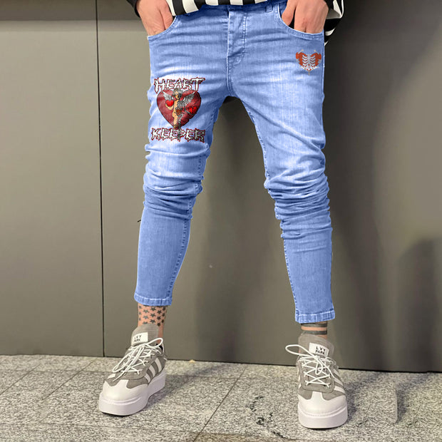Casual retro fashion pencil pants street style jeans