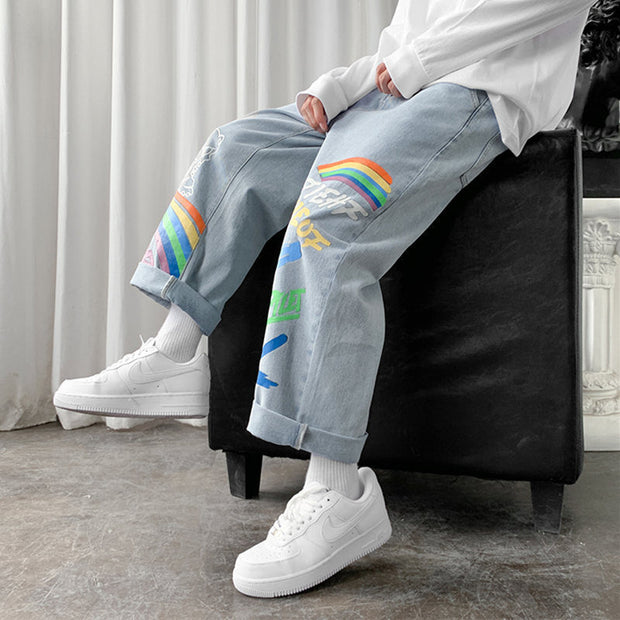 Loose straight hip hop casual cropped pants