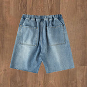 Personalized street print denim shorts