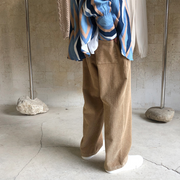 Corduroy straight loose wide leg pants trend