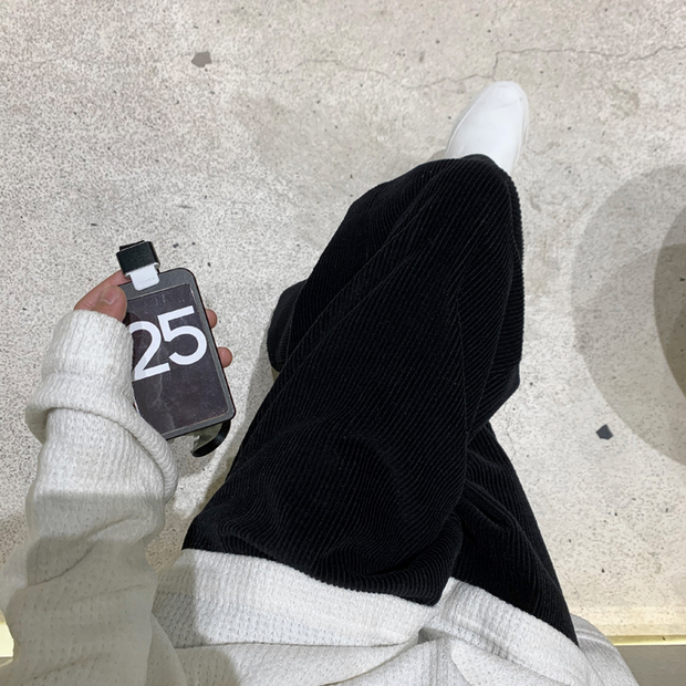 Corduroy straight loose wide leg pants trend
