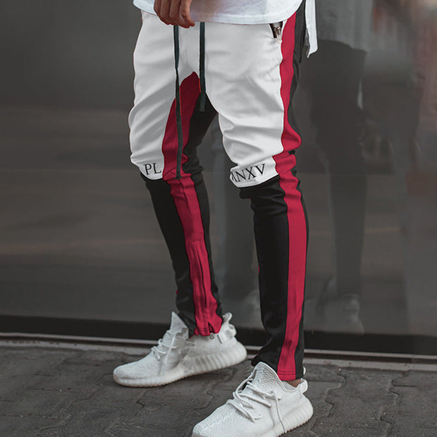 Paneled slim zip lounge pants workout pants