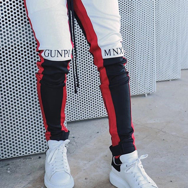 Paneled slim zip lounge pants workout pants