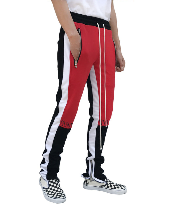 Paneled slim zip lounge pants workout pants