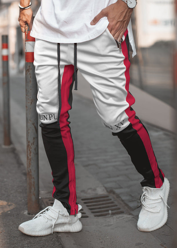 Paneled slim zip lounge pants workout pants