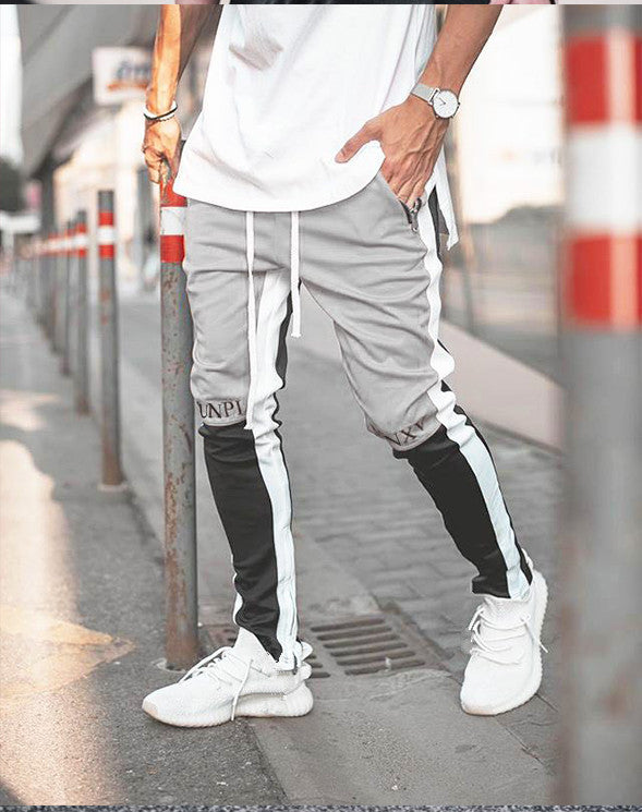 Paneled slim zip lounge pants workout pants