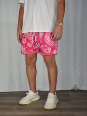 Stylish Street Style Cashew Flower Print Mesh Shorts