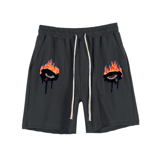 Personalized casual eye print shorts
