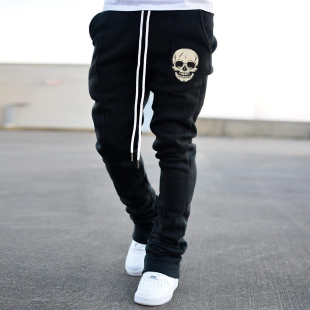 Vintage Skull Fashion Street Flare Trousers