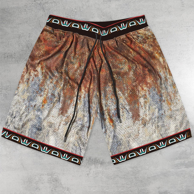 Tie-Dye Retro Hip-Hop Street Sports Mesh Shorts