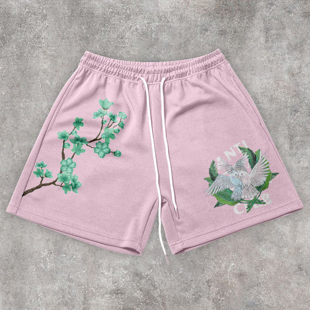 Trendy casual retro street mesh shorts