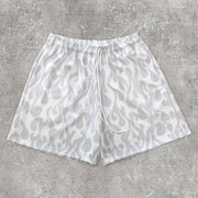 Trendy Gradient Flame Print Shorts
