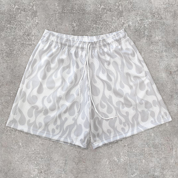 Trendy Gradient Flame Print Shorts