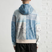 Street style personality multicolor cashew flower hooded sweatshirt